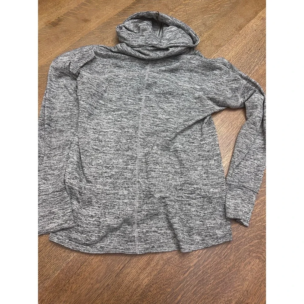 Athleta Gray Space Dye Cowl Neck Hoodie Size Medium